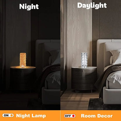 Crystal Touch Night Light for Bedroom Decor (16 Colors, Remote, USB)